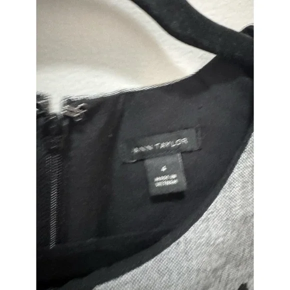 Ann Taylor Grey Black Floral Sheath Dress Size 4 - Picture 4 of 9